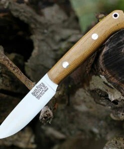 Bark River Knives Little Creek BA01061MNC, 2.5" CPM CruWear Blade, Natural Canvas Micarta Handle