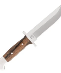 Buck Knives Buck 124 Frontiersman Knife 0124BRSLE- 2021 Legacy Collection, 6.25" 420HC Satin Plain Blade, Crelicam Genuine Ebony/Aluminum Handle