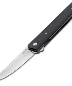 Boker Plus Kwaiken Flipper 01BO286, 3" VG-10 Satin Plain Blade, Black G-10 Handle