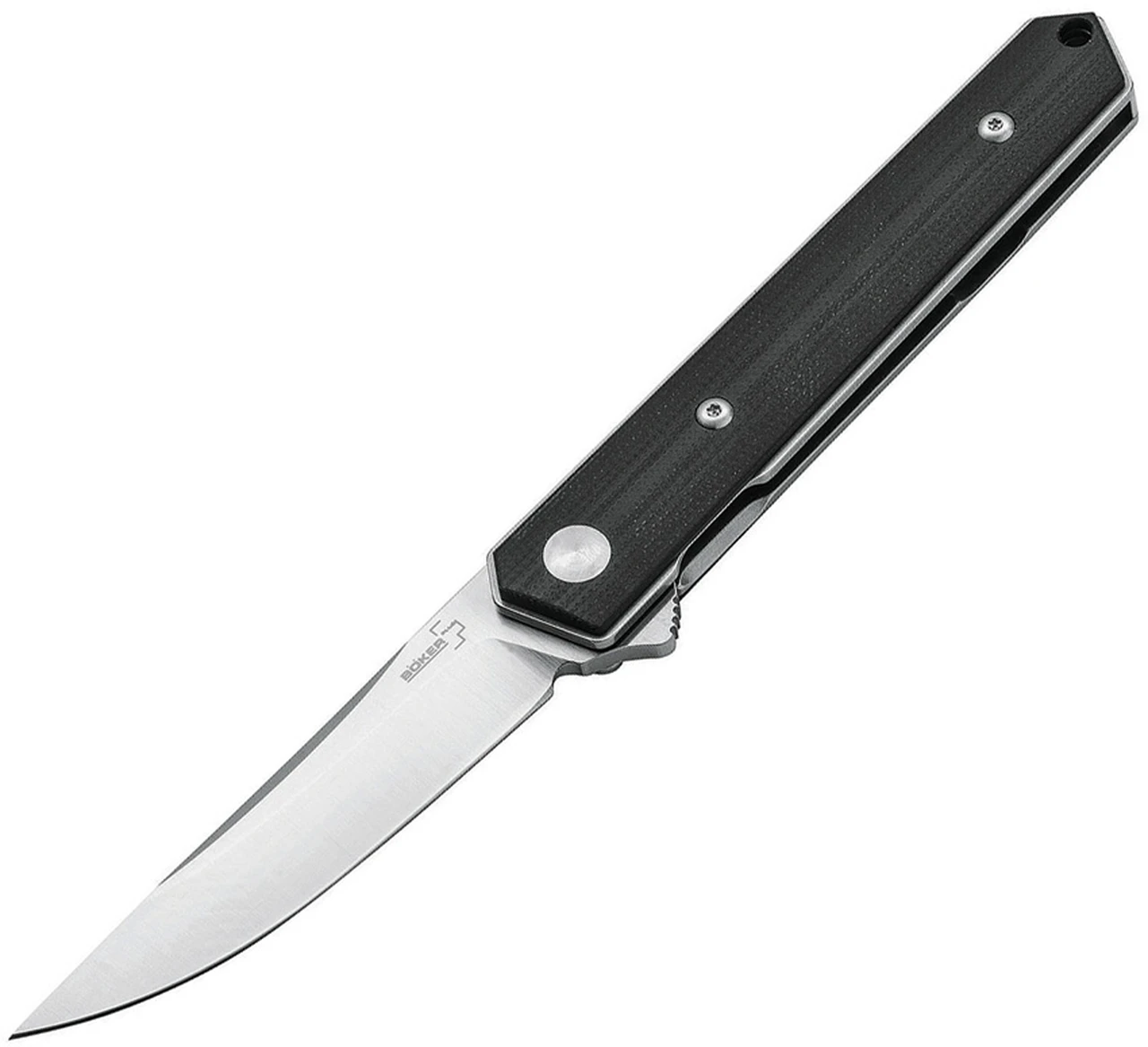 Boker Plus 01BO268 Mini Kwaiken, 3" D2 Plain Blade, Black G-10 Handle 1 Boker Plus 01BO268 Mini Kwaiken, 3" D2 Plain Blade, Black G-10 Handle