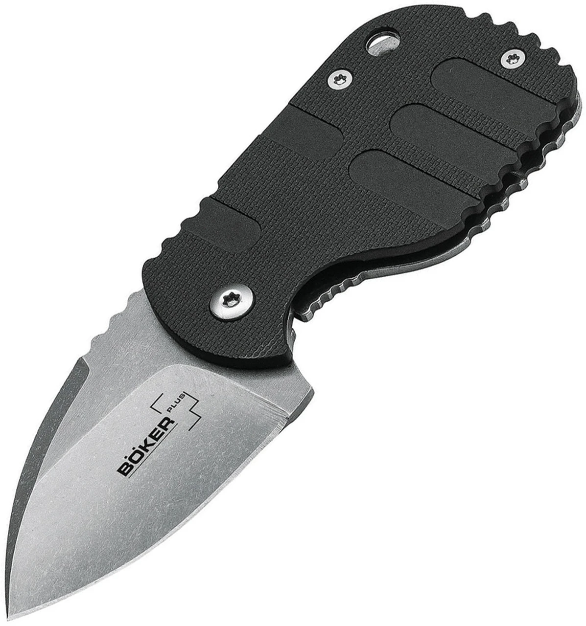Boker Plus 01BO610 Subcom Friction, 2.2" AUS-8 Plain Blade, Black G-10 Handle 1 Boker Plus 01BO610 Subcom Friction, 2.2" AUS-8 Plain Blade, Black G-10 Handle
