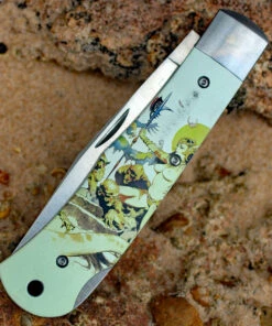 Boker Plus 01BO653 Lockback Frazetta, 3.7" 440C Plain Blade, Aluminum Handle -Knifeworks Sales Store 01bo653 1 23728.1566586249