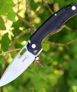 Boker Plus Warbird Manasherov 01BO754, 3.7" D2 Steel Plain Blade, Black G10 Handle