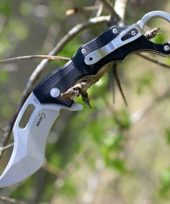 Boker Plus 01BO755 Wildcat XL, 3.4" D2 Karambit Plain Blade, Black G-10 Handle