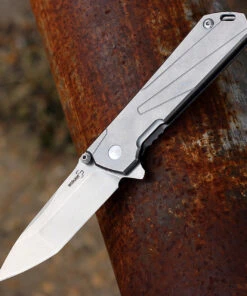 Boker Plus 01BO764 Kihon, 3.3" D2 Tanto Plain Blade, Stainless Handle