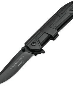 Boker Plus 01KAL18 KAL-18, 3.5" 440C Plain Black Blade, Black Aluminum Handle