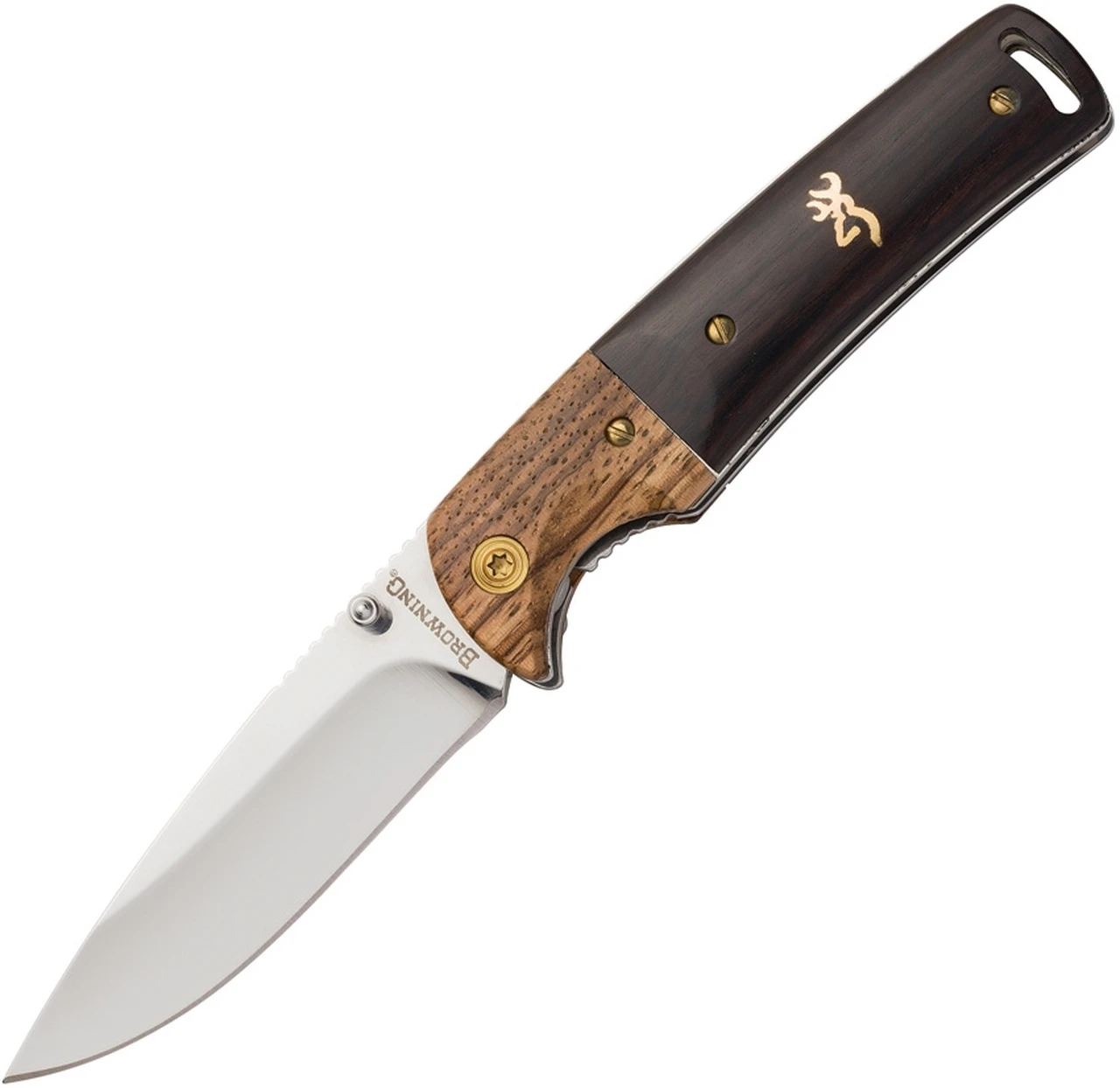 Browning Knives Browning Hunter Buck Mark Linerlock, BR0231, 2.75" Stainless Drop Point Blade, Wood Handle 1 Browning Knives Browning Hunter Buck Mark Linerlock, BR0231, 2.75" Stainless Drop Point Blade, Wood Handle