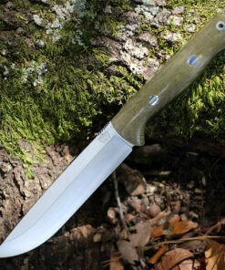 Bark River Knives Bravo 1.5 Field, 5.8" CPM-3V Plain Blade, Green Canvas Micarta Handle