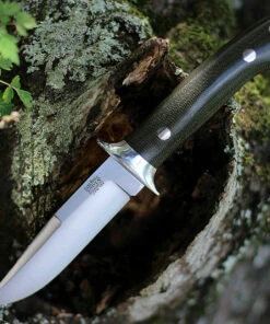 Bark River Knives Chute Knife 07152MGC, 4.25" CPM-154 Drop Point Plain Blade, Green Canvas Handle