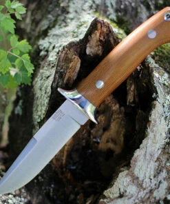 Bark River Knives Chute Knife 07152MNC, 4.25" CPM-154 Drop Point Plain Blade, Natural Canvas Handle