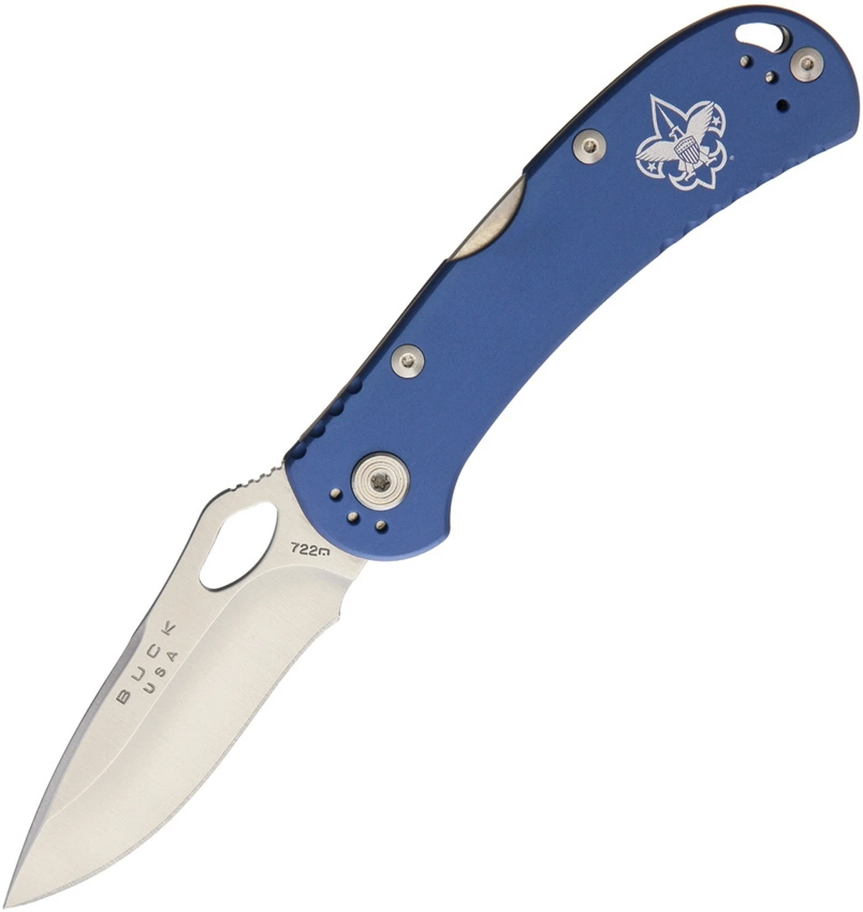 Buck Knives Buck Spitfire BSA 722BLSBSA, 3.25" 420HC Satin Plain Blade, Blue Aluminum w/ BSA Logo Handle 1 Buck Knives Buck Spitfire BSA 722BLSBSA, 3.25" 420HC Satin Plain Blade, Blue Aluminum w/ BSA Logo Handle