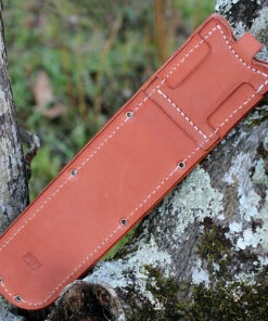 Bark River Knives Bark River Edwin Forrest Bowie - Green Canvas Micarta (12.25" A2 Satin) 08-315M-GC -Knifeworks Sales Store 08316 sheath 44598.1642098757