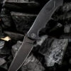 We Knife Co. We Knife Kellen Bogardus 37 Framelock Folder 910D, 4.07” Bohler M390 Black Stonewash Drop Point Plain Blade, Black Titanium Handle