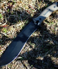 Kershaw Knives Kershaw 1077 CAMP 10 Machete, 10 in. 65Mn Black Plain Blade, Tan Handle