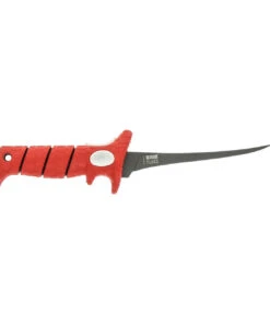Bubba Blade Bubba Ultra Flex 1085876, 6" Titanium Nitride Coated Blade, Red TPR Handle, Black Nylon Sheath