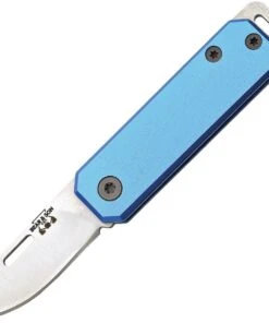 Bear and Son Small Slip Joint - Blue Aluminum (1.5" High Carbon) 109BL