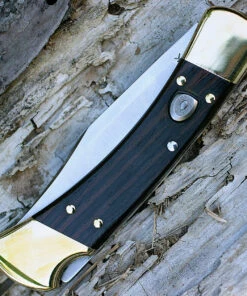 Buck Knives Buck 110BRSA Automatic Hunter, 3.75" 420HC SS Plain Blade, Ebony Dymondwood Handle -Knifeworks Sales Store 110brsa.4 36088.1566585890