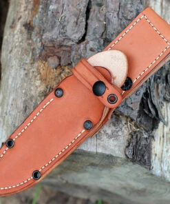 Bark River Knives Bark River 111MBU Bravo 1, 4.25" A-2 Plain Blade, Burgundy Canvas Micarta Handle, Leather Sheath -Knifeworks Sales Store 111mbu 80318.1620835110