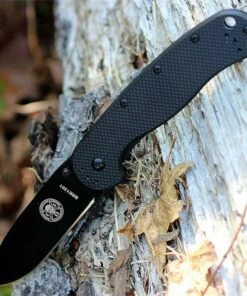 BRK Avispa BRK1302B, 3.5", Black D2 Steel, Plain Edge, Drop Point, Design by Esee Knives, Black Nylon handles