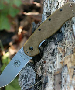 BRK Avispa 1302CB, 3.5", Stonewash D2 Steel, Plain Edge, Drop Point, Design by Esee Knives, Coyote Brown Nylon handles