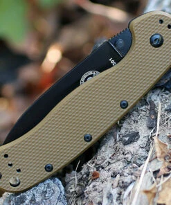 BRK Avispa 1302CBB, 3.5", Black D2 Steel, Plain Edge, Drop Point, Design by Esee Knives, Coyote Brown Nylon handles -Knifeworks Sales Store 1302cbb.1 39013.1566585921