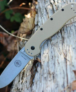 BRK Avispa 1302DT, 3.5", Stonewash D2 Steel, Plain Edge, Drop Point, Design by Esee Knives, Desert Tan Nylon handles