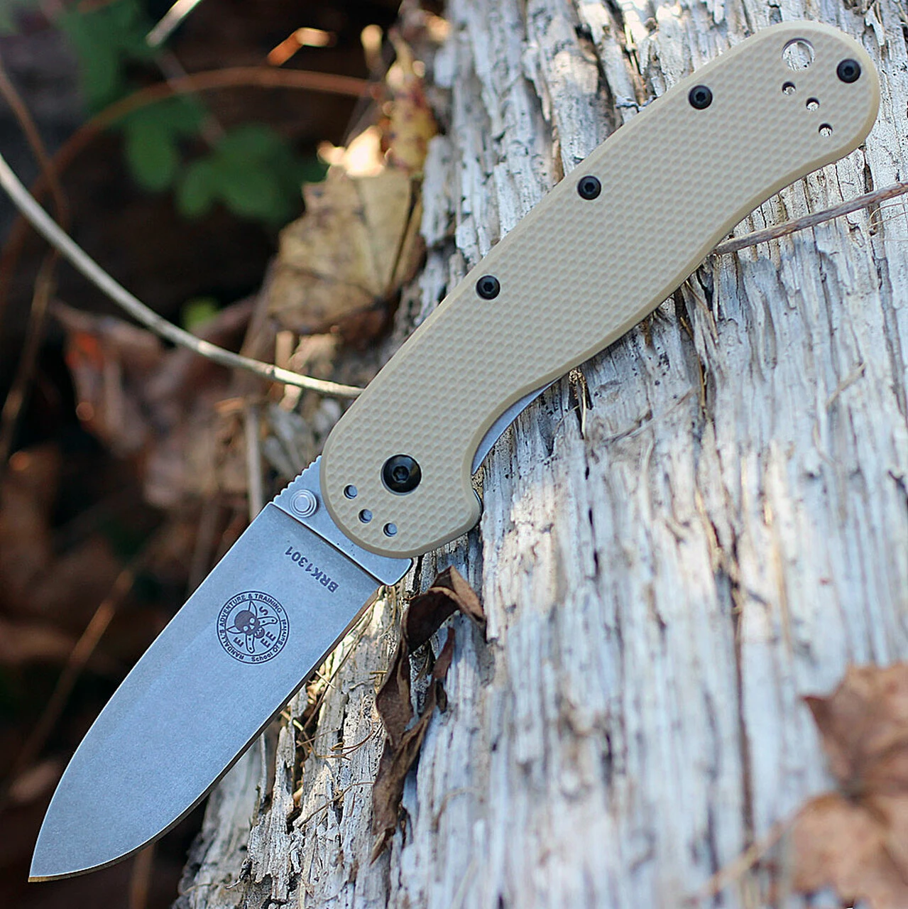 BRK Avispa 1302DT, 3.5", Stonewash D2 Steel, Plain Edge, Drop Point, Design by Esee Knives, Desert Tan Nylon handles 1 BRK Avispa 1302DT, 3.5", Stonewash D2 Steel, Plain Edge, Drop Point, Design by Esee Knives, Desert Tan Nylon handles