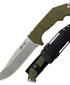 Cold Steel AK-47 Field Knife 14AKA, 5 1/2" CPM-3V Stonewash Blade, OD Green G10 Handle