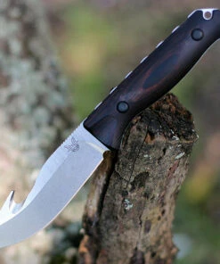 Benchmade Knives Benchmade 15004 Saddle Mountain Skinner, 4.20" CPM-S30V Satin Drop Pointw/ Hook Blade, Stabilized Wood Handle