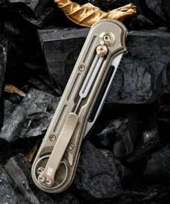 We Knife Co. We Knife Double Helix Folder 815A, 3.3" CPM S35VN Black Two-Tone Drop Point Plain Blade, Bronze Titanium Handle 7 We Knife Co. We Knife Double Helix Folder 815A, 3.3" CPM S35VN Black Two-Tone Drop Point Plain Blade, Bronze Titanium Handle -Knifeworks Sales Store 1532500400959670 98287.1582304757