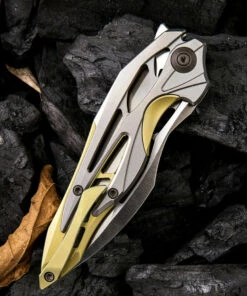We Knife Co. We Knife Arrakis Framelock Folder 906C, 3.45” Bohler M390 Satin Wharncliffe Plain Blade, Gold and Gray Titanium Handle 7 We Knife Co. We Knife Arrakis Framelock Folder 906C, 3.45” Bohler M390 Satin Wharncliffe Plain Blade, Gold and Gray Titanium Handle -Knifeworks Sales Store 1548053493277098 09436.1582145635