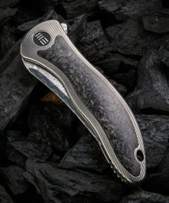 We Knife Co. We Knife Synergy 2 Framelock Folder 912CFDS1, 3.49" Heimskringla Damasteel Tanto Plain Blade, 6AL4V Titanium with Shredded Carbon Fiber Inlay Handle -Knifeworks Sales Store 1575253660238120 26056.1582055195