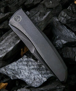 We Knife Co. We Knife Scoppio Framelock Folder 923D, 3.63" CPM-20CV Black Stonewash Drop Point Plain Blade, Black Titanium Handle -Knifeworks Sales Store 1575254194128627 10646.1582049284