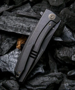 We Knife Co. We Knife Scoppio Framelock Folder 923D, 3.63" CPM-20CV Black Stonewash Drop Point Plain Blade, Black Titanium Handle -Knifeworks Sales Store 1575254202799693 38149.1582049283
