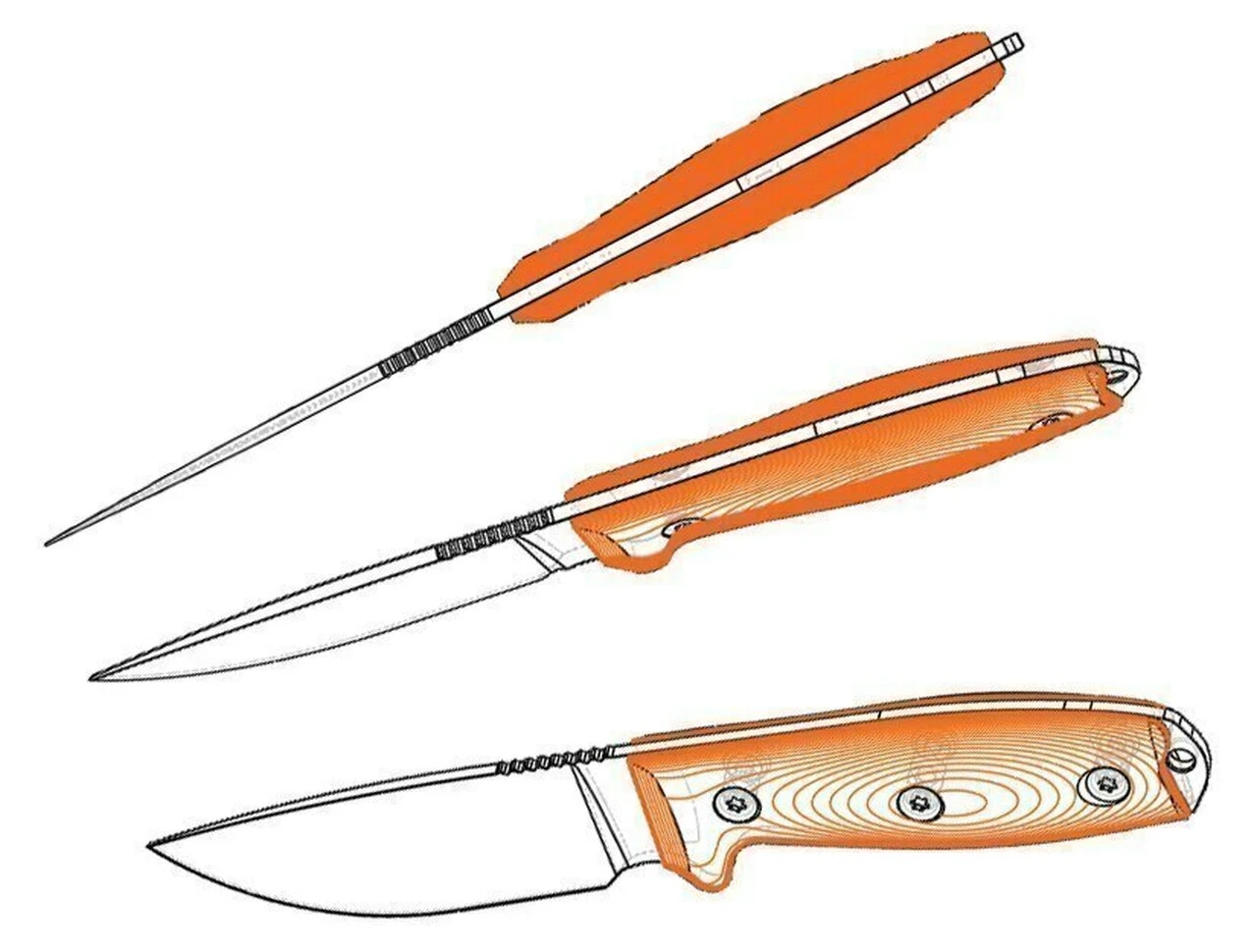 ESEE Knives ESEE-3 3PMOR-006, 3.88" 1095 Carbon Steel Orange Plain Blade, Orange/Black G10 3D Handle, Black Sheath 3 ESEE Knives ESEE-3 3PMOR-006, 3.88" 1095 Carbon Steel Orange Plain Blade, Orange/Black G10 3D Handle, Black Sheath - Image 3