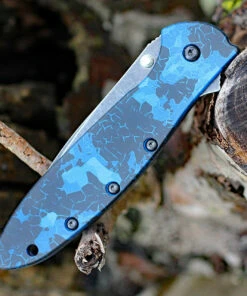 Kershaw Knives Kershaw Leek Digital Blue 1660DBLU, 3" Sandvik Blackwash Blade, Digital Blue Handle -Knifeworks Sales Store 1660DBLU.3 01912.1571244269