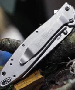 Kershaw Knives Kershaw Random Leek 1660R, 3" Sandvik 14C28N Bead Blasted Reverse Tanto Blade, Stainless Steel Handle -Knifeworks Sales Store 1660R.2 43309.1619020915