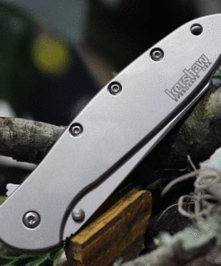 Kershaw Knives Kershaw Random Leek 1660R, 3" Sandvik 14C28N Bead Blasted Reverse Tanto Blade, Stainless Steel Handle -Knifeworks Sales Store 1660r.3 34182.1619020915