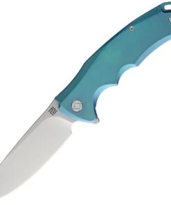 Artisan Cutlery Artisan Tradition Framelock ATZ1702GGN, 3.94" S35VN Plain Blade, Green Titanium Handle