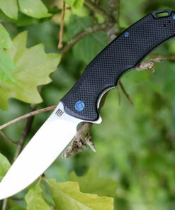 Artisan Cutlery Artisan Tradition ATZ1702PBK, 3.94" D2 Plain Blade, Black G-10 Handle