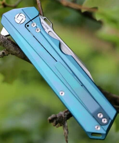 Artisan Cutlery Artisan Littoral ATZ1703GBU, 3.54 in. S35VN Plain Blade, Blue Titanium Handle -Knifeworks Sales Store 1703gbu.3 09141.1566585961