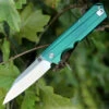 Artisan Cutlery Artisan Littoral ATZ1703GGN, 3.54 in. S35VN Plain Blade, Green Titanium Handle