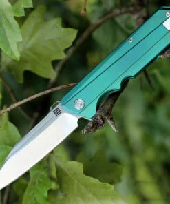 Artisan Cutlery Artisan Littoral ATZ1703GGN, 3.54 in. S35VN Plain Blade, Green Titanium Handle
