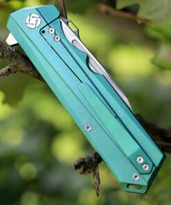 Artisan Cutlery Artisan Littoral ATZ1703GGN, 3.54 in. S35VN Plain Blade, Green Titanium Handle -Knifeworks Sales Store 1703ggn.2 56404.1566585970