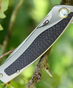 Bestech T1706B Predator, 3.6" CPM-S35VN Plain Blade, Gray Titanium Handle w/Carbon Fiber Inlay -Knifeworks Sales Store 1706b.3 10864.1566585960