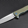 Artisan Cutlery Artisan ATZ1707PGN Shark, 3.94" D2 Steel Plain Blade, Green G-10 Handle
