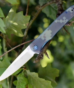 Artisan Cutlery Artisan ATZ1707PCG Shark, 3.94" D2 Steel Plain Blade, Camouflage G-10 Handle
