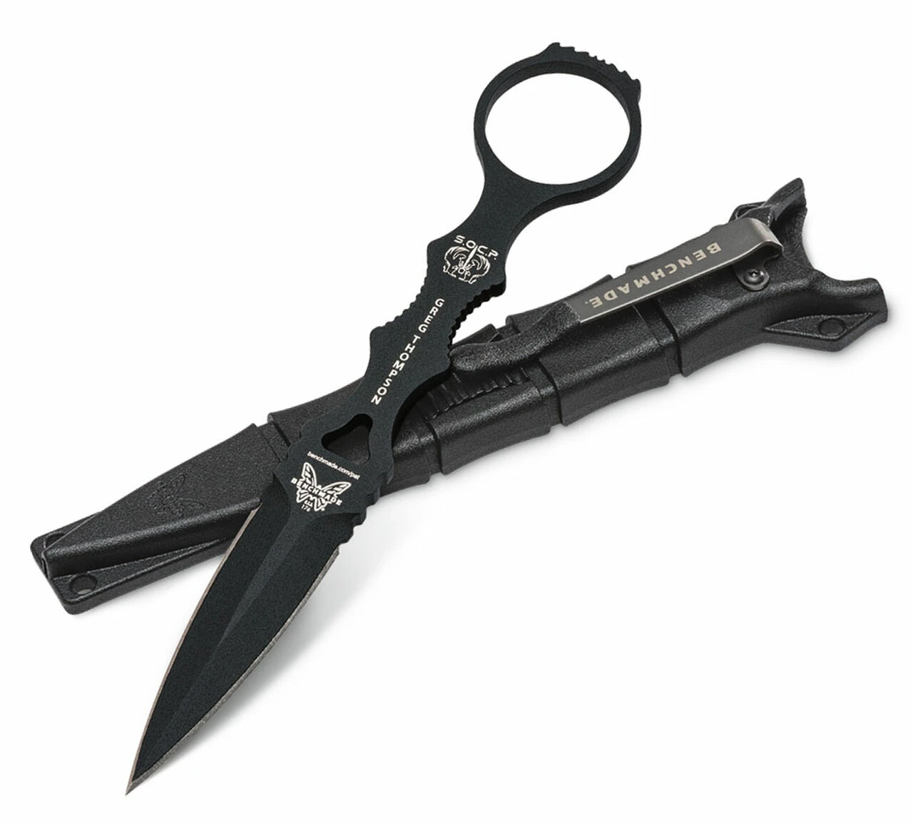 Benchmade Knives Benchmade SOCP Dagger, 176BK, 3.22 in. 440C Steel , Black Plain Blade, Black Sheath 1 Benchmade Knives Benchmade SOCP Dagger, 176BK, 3.22 in. 440C Steel , Black Plain Blade, Black Sheath