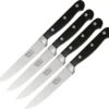 Hen & Rooster HRI009 Six Piece Steak Knife Set, 5" 440A Stainless Plain Blade, Stainless Guard, Black Wood Handle