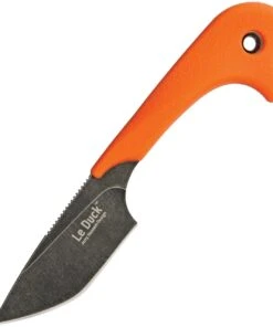 Outdoor Edge Le Duck Fixed Blade OELDB20C, 2.5" 8Cr14 Stainless Blackstone™ Coated Plain Blade, Blaze Orange Rubberized TPR Handle
